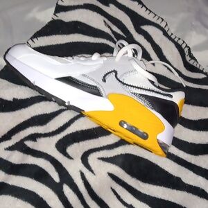 Nike Air max, 4.5y, white black yellow grey